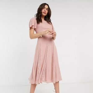 Asos blush lace detail dress